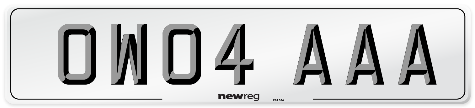 OW04 AAA Number Plate from New Reg
